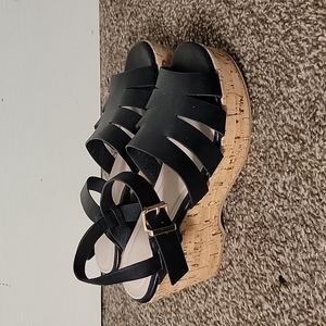 Cork black sandals